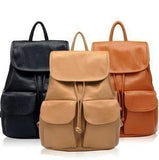 Women's Tan Leather Backpack