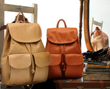 Women's Tan Leather Backpack